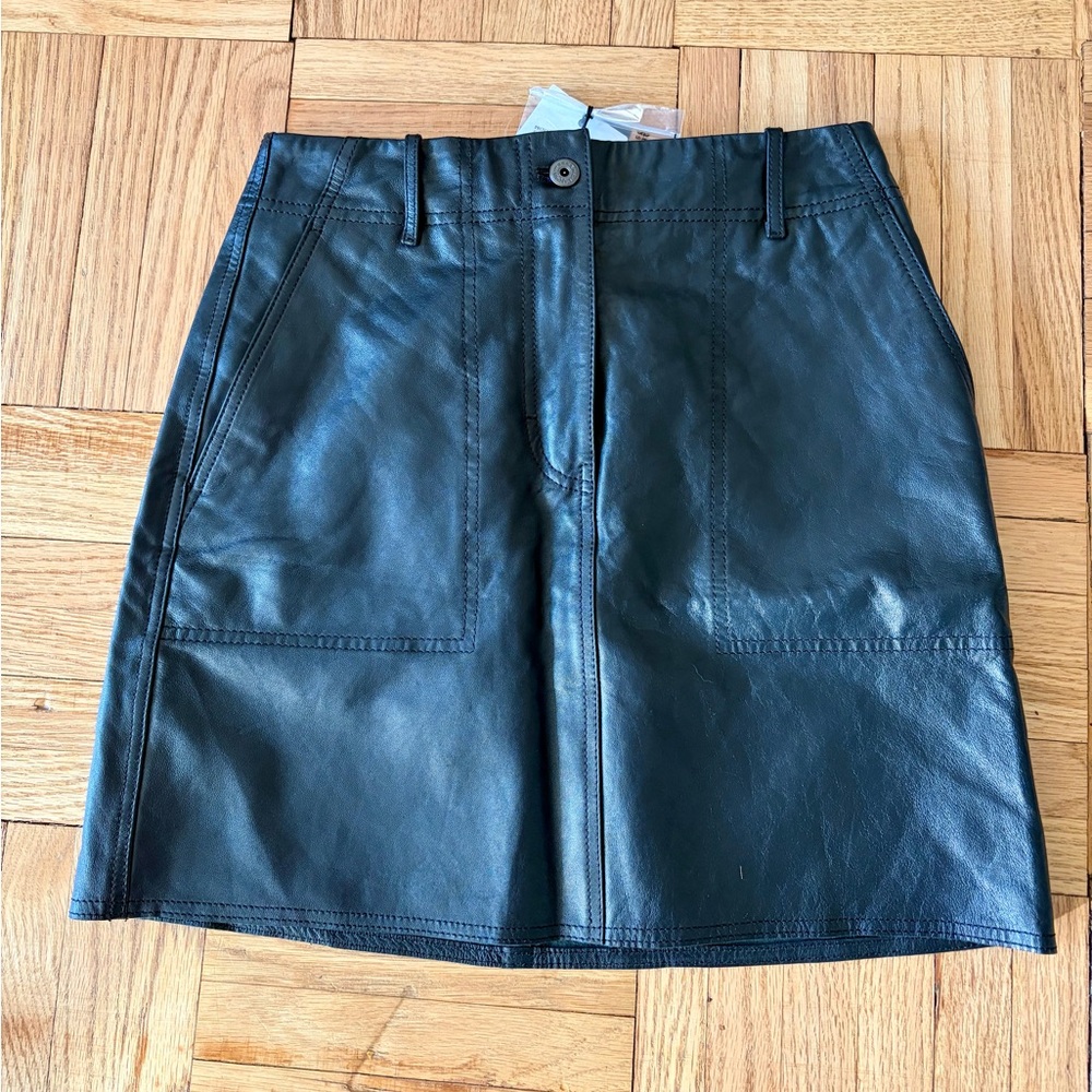 Weekend Max Mara Leather A-Line Skirt